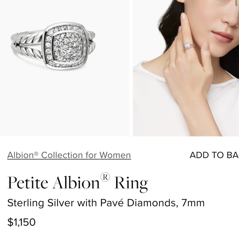 David Yurman paved diamond Ring